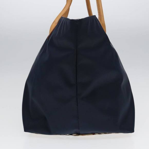 Burberrys Nova Check Blue Label Tote Bag Nylon Navy Auth fm3650 - Picture 3 of 16